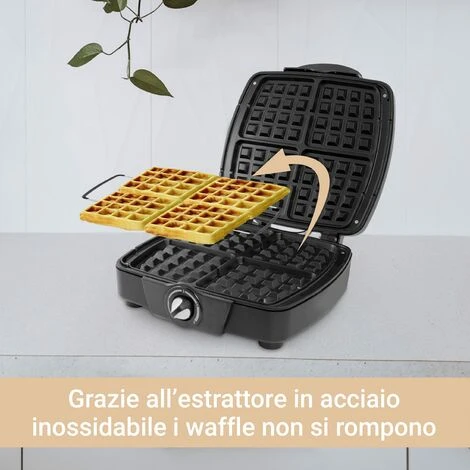Suntec Wellness WAE 8335 Bruxelles Della Piastra Per Waffle Bruxelles 4 per 4 Griglia Di Cialde, Waffel Brevettata Heber, Manuale Di Regolazione Della Temperatura, Max 1200 W 5 Suntec Wellness WAE 8335 Bruxelles Della Piastra Per Waffle Bruxelles 4 per 4 Griglia Di Cialde, Waffel Brevettata Heber, Manuale Di Regolazione Della Temperatura, Max 1200 W - immagine 5