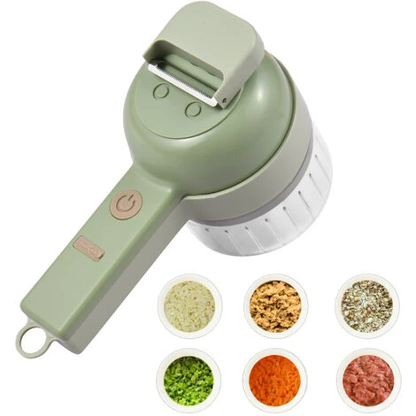 Tritaverdure 4 In 1 Set Tritatutto Elettrico Portatile Set Tagliaverdure Wireless Con Alimentazione USB Per Aglio Peperoncino Cipolla Sedano Zenzero Carne (verde) 1 Tritaverdure 4 In 1 Set Tritatutto Elettrico Portatile Set Tagliaverdure Wireless Con Alimentazione USB Per Aglio Peperoncino Cipolla Sedano Zenzero Carne (verde)