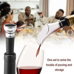 Aeratore Per Vino Da 1 Pezzo E Tappo Per Vino Da 1 Pezzo Vuoto D'aria Antigoccia Riutilizzabile Tappo Del Vino In Silicone Aspiratore D'aria Per Vino Rosso Champagne -Piccoli Elettrodomestici Negozio 81291569 3