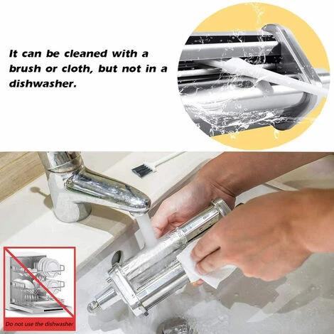 Pasta Maker Attachment Pasta Roller Cutter Parts Noodles Press Machine Compatibile Con Le Impastatrici KitchenAid Per Pasta Sfoglia (Argento) 4 Pasta Maker Attachment Pasta Roller Cutter Parts Noodles Press Machine Compatibile Con Le Impastatrici KitchenAid Per Pasta Sfoglia (Argento) - immagine 4