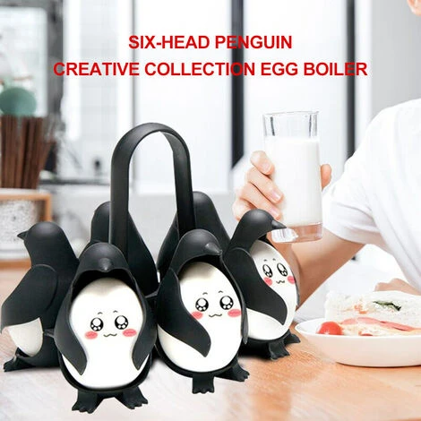Uso Domestico Cucina Multifunzionale Egg-Boiler Nero Simpatico Cartone Animato Pinguino Forma Scaffale Portaoggetti (Nero) 4 Uso Domestico Cucina Multifunzionale Egg-Boiler Nero Simpatico Cartone Animato Pinguino Forma Scaffale Portaoggetti (Nero) - immagine 4