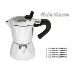 CAFFETTIERA GIULIA ALLUMINIO MEZZA TAZZA CLASSIC GUARNIZIONE IN SILICONE