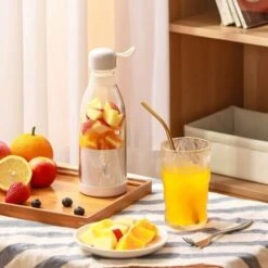 Trade Shop - Mini Frullatore Portatile Ricaricabile Usb Bottiglia 380 Ml Per Viaggi, Ufficio -Piccoli Elettrodomestici Negozio 83649735 5