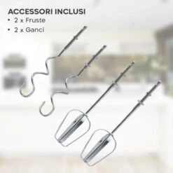 Sbattitore Elettrico Professionale Manuale 7 Velocità 260W Doppia Frusta Acciaio -Piccoli Elettrodomestici Negozio 83678251 4