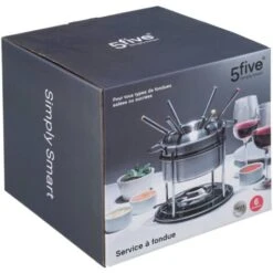 Set Da Fonduta In Acciaio Inox Per 6 Persone - Set Fonduta 6 Persone, Acciaio Inossidabile, Dimensioni D. 19 X H. 17 Cm - 5 Five Simply Smart -Piccoli Elettrodomestici Negozio 83771448 3
