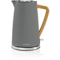 Nedis Bollitore Elettrico 1.7 L Soft Touch Grigio Ruotabile Di 360 Gradi Elemento Riscaldante Nascosto Controller Strix® Protezione Da Bollitura A Secco