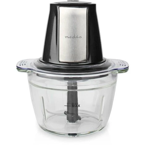 Nedis Tritatutto 500 W 1 L Vetro 1-Velocità Argento / Nero 1 Nedis Tritatutto 500 W 1 L Vetro 1-Velocità Argento / Nero