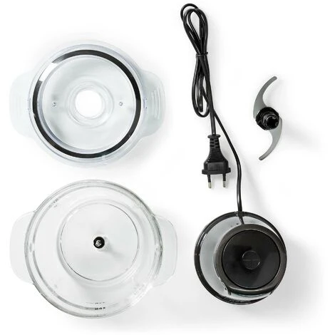 Nedis Tritatutto 500 W 1 L Vetro 1-Velocità Argento / Nero 3 Nedis Tritatutto 500 W 1 L Vetro 1-Velocità Argento / Nero - immagine 3