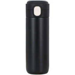 350mL Tasse à Vide Thermos Bouteille Bouteille D'eau Thermique Portable étanche En Acier Inoxydable Bouteille D'eau Flacons à Vide Bouteille Pour Voyage En Plein Air Gym Fitness (Noir)