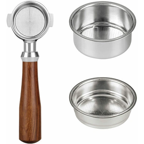 51mm Bottomless Portafilter Coffee Bottomless Compatible With DeLonghi Espresso Machine EC680 And EC685 Rosewood Handle (Filter Basket Included, Two Ears) 1 51mm Bottomless Portafilter Coffee Bottomless Compatible With DeLonghi Espresso Machine EC680 And EC685 Rosewood Handle (Filter Basket Included, Two Ears)