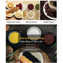 Grinder Domestico Mini Polverizzatore Elettrico Per Erbe In Acciaio Inossidabile Lama A Quattro Lame 150W Trituratore Per Caffè Ultrafine Ad Alta Potenza (Argento, Spina Europea) -Piccoli Elettrodomestici Negozio 85895292 5