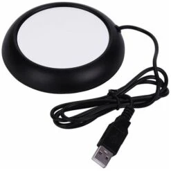 Scaldabicchieri USB Con Venature Del Legno, Per Bevande Calde, Tappetino Per Tazze Da Caffè Riscaldato Da Scrivania (nero)