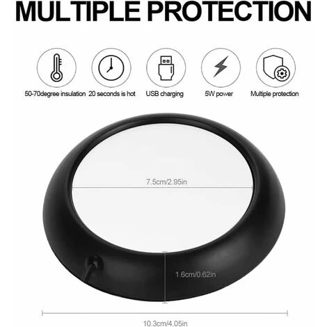 USB Warmer Heat Beverage Mug Mat Home Office Coffee Tea Mug Pad (marrone Chiaro) 2 USB Warmer Heat Beverage Mug Mat Home Office Coffee Tea Mug Pad (marrone Chiaro) - immagine 2