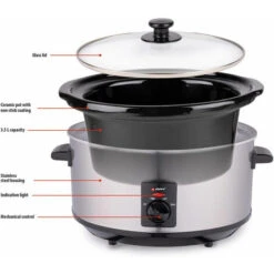 Alpina Pentola Elettrica Ovale Cottura Lenta 3,5Lt Acciaio Ceramica Antiaderente 240W -Piccoli Elettrodomestici Negozio 86249054 3