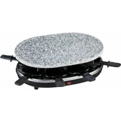 H.Koenig RP85 Raclette Per 8 Persone, Funzione Raclette/Piastra Di Cottura In Granito, 900W