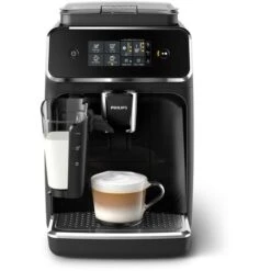 Philips 2200 Series Macchina Da Caffè Automatica - Montalatte LatteGo, 3 Bevande, Display Touch Intuitivo, Nero Lucido (EP2231/40)