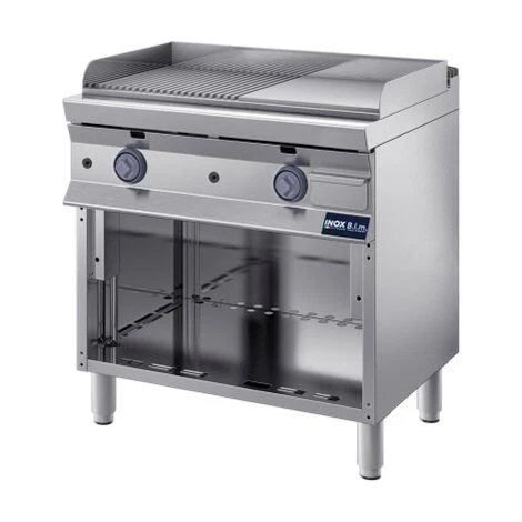 Fry Top A Gas Piastra Mezza Liscia Mezza Rigata Inox Bim 800x700x850/900H - Kg.135 - Kw.12 1 Fry Top A Gas Piastra Mezza Liscia Mezza Rigata Inox Bim 800x700x850/900H - Kg.135 - Kw.12
