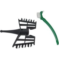 Vhbw Farfalla Compatibile Con Silvercrest Monsieur Cuisine Connect SKMC 1200 Robot Da Cucina - Frusta A Farfalla + Spazzola, Plastica, Grigio Scuro