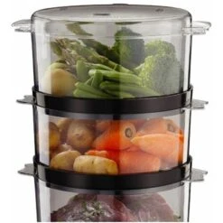 Russell Hobbs Vaporiera Multicottura 7 Litri 3 Piani Cottura 500 Ml Serbatoio Compatta Matte Black -Piccoli Elettrodomestici Negozio 87860543 3