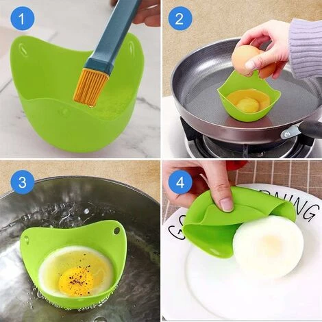 HIASDFLS 8 Pezzi Piroscafo Per Uova In Camicia, Stampo Per Uova In Camicia, Bracconiere In Silicone Per Uova Sode, Cuociuova Facile, Pentola Per Baccelli Di Uova In Camicia 3 HIASDFLS 8 Pezzi Piroscafo Per Uova In Camicia, Stampo Per Uova In Camicia, Bracconiere In Silicone Per Uova Sode, Cuociuova Facile, Pentola Per Baccelli Di Uova In Camicia - immagine 3