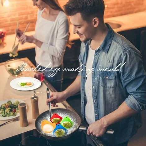 HIASDFLS 8 Pezzi Piroscafo Per Uova In Camicia, Stampo Per Uova In Camicia, Bracconiere In Silicone Per Uova Sode, Cuociuova Facile, Pentola Per Baccelli Di Uova In Camicia 5 HIASDFLS 8 Pezzi Piroscafo Per Uova In Camicia, Stampo Per Uova In Camicia, Bracconiere In Silicone Per Uova Sode, Cuociuova Facile, Pentola Per Baccelli Di Uova In Camicia - immagine 5