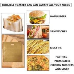 Sacchetti Per Tostapane Antiaderenti Riutilizzabili E Resistenti Al Calore Facili Da Pulire, Perfetti Per Panini Al Formaggio Grigliati (10 Pezzi) -Piccoli Elettrodomestici Negozio 88665669 5