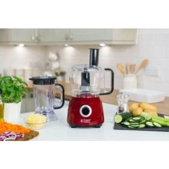 Russell Hobbs Robot Da Cucina, Ciotola 2.5 L, Gancio Impastatrice Incluso, Frullatore Elettrico (+bicchiere 1.5 L), Accessorio Per Emulsioni, 600 W, 1.5 L, 2 Velocita', Desire Rosso, 24730-56 -Piccoli Elettrodomestici Negozio 89656145 5