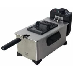 Buck Muvip Friggitrice 3l 2000w - Acciaio Inox - Antiaderente - Regolazione Della Temperatura - Manici Cool-touch