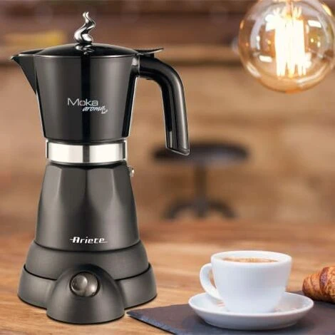 Ariete 1368 Moka Aroma Caffettiera Elettrica, 480 W, Plastica, Nero 2 Ariete 1368 Moka Aroma Caffettiera Elettrica, 480 W, Plastica, Nero - immagine 2