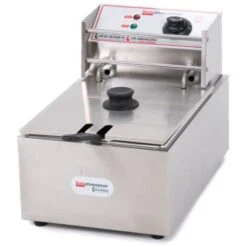 Friggitrice Elettrica Professionale Singola Vasca In Acciaio Inox Per Pub Bar Ristoranti Da Banco - 6 Litri