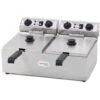 Friggitrice Elettrica Professionale 10+10 Litri Doppia Vasca In Acciaio Inox Per Pub Bar Ristoranti Da Banco