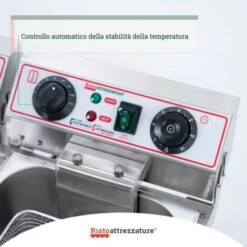 Friggitrice Elettrica Professionale 10+10 Litri Doppia Vasca In Acciaio Inox Per Pub Bar Ristoranti Da Banco -Piccoli Elettrodomestici Negozio 91343446 4