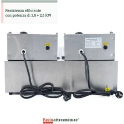 Friggitrice Elettrica Professionale 6+6 Litri Doppia Vasca In Acciaio Inox Per Pub Bar Ristoranti Da Banco Monofase -Piccoli Elettrodomestici Negozio 91343470 5