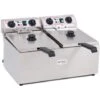Friggitrice Elettrica Professionale 13+13 Litri Doppia Vasca In Acciaio Inox Per Pub Bar Ristoranti Da Banco