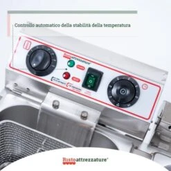 Friggitrice Elettrica Professionale 13+13 Litri Doppia Vasca In Acciaio Inox Per Pub Bar Ristoranti Da Banco -Piccoli Elettrodomestici Negozio 91343477 4