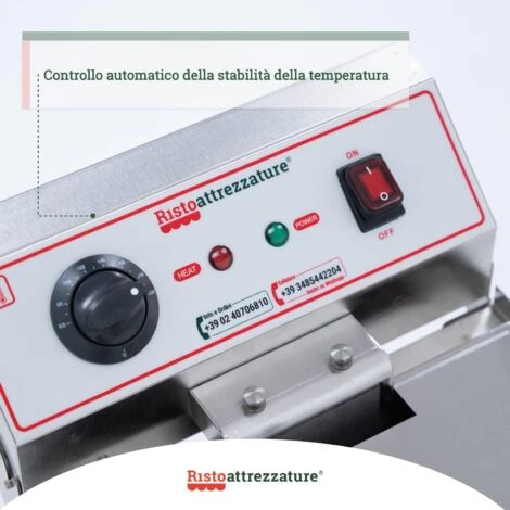 Friggitrice Elettrica Professionale 13 Litri Singola Vasca In Acciaio Inox Per Pub Bar Ristoranti Da Banco 4 Friggitrice Elettrica Professionale 13 Litri Singola Vasca In Acciaio Inox Per Pub Bar Ristoranti Da Banco - immagine 4