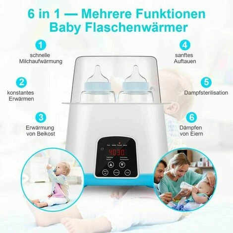 Scaldabiberon Con Funzione Di Mantenimento In Caldo, Sterilizzatore Scaldabiberon, Controllo Della Temperatura, Scaldabiberon, Scaldalatte E Sbrinatore Con Display LCD 2 Scaldabiberon Con Funzione Di Mantenimento In Caldo, Sterilizzatore Scaldabiberon, Controllo Della Temperatura, Scaldabiberon, Scaldalatte E Sbrinatore Con Display LCD - immagine 2