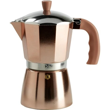 FLUO Di Q.b. By MOPITA, Caffettiera 6 Tazze In Alluminio, Guranizione In Silicone, Manico Antiscottatura, Per Tutti I Piani Cottura, No Induzione, Colore Rose Gold 1 FLUO Di Q.b. By MOPITA, Caffettiera 6 Tazze In Alluminio, Guranizione In Silicone, Manico Antiscottatura, Per Tutti I Piani Cottura, No Induzione, Colore Rose Gold