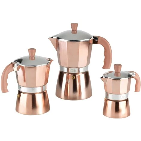 FLUO Di Q.b. By MOPITA, Caffettiera 6 Tazze In Alluminio, Guranizione In Silicone, Manico Antiscottatura, Per Tutti I Piani Cottura, No Induzione, Colore Rose Gold 2 FLUO Di Q.b. By MOPITA, Caffettiera 6 Tazze In Alluminio, Guranizione In Silicone, Manico Antiscottatura, Per Tutti I Piani Cottura, No Induzione, Colore Rose Gold - immagine 2