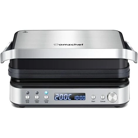 AMZCHEF 4-IN-1 Macchina (Grill Elettrico, Piastra, Piastra Panini, Waffle Maker) - 2000W Grill Elettrico Con 4 Piastre Antiaderenti Intercambiabili -180° Riscaldamento A Doppia Piastra Regolabile 1 AMZCHEF 4-IN-1 Macchina (Grill Elettrico, Piastra, Piastra Panini, Waffle Maker) - 2000W Grill Elettrico Con 4 Piastre Antiaderenti Intercambiabili -180° Riscaldamento A Doppia Piastra Regolabile