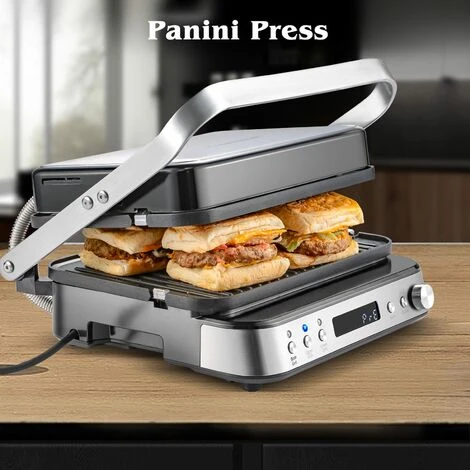 AMZCHEF 4-IN-1 Macchina (Grill Elettrico, Piastra, Piastra Panini, Waffle Maker) - 2000W Grill Elettrico Con 4 Piastre Antiaderenti Intercambiabili -180° Riscaldamento A Doppia Piastra Regolabile 5 AMZCHEF 4-IN-1 Macchina (Grill Elettrico, Piastra, Piastra Panini, Waffle Maker) - 2000W Grill Elettrico Con 4 Piastre Antiaderenti Intercambiabili -180° Riscaldamento A Doppia Piastra Regolabile - immagine 5