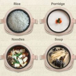 Mini Cuociriso Al Vapore Da 1,2 Litri Con Pentola Antiaderente Rimovibile E Indicatori Luminosi - Riso Perfetto In Pochi Minuti Per 1-2 Persone,Red 9 Mini Cuociriso Al Vapore Da 1,2 Litri Con Pentola Antiaderente Rimovibile E Indicatori Luminosi - Riso Perfetto In Pochi Minuti Per 1-2 Persone,Red -Piccoli Elettrodomestici Negozio 94286272 5