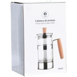 Caffettiera A Stantuffo DKD Home Decor 16 X 9 X 18,5 Cm Naturale Argentato Acciaio Inossidabile 350 Ml Vetro Borosilicato -Piccoli Elettrodomestici Negozio 94373475 3