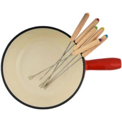 BBQ-Toro Set Per Fonduta In Ghisa Da 9 Pezzi Per 6 Persone 2 L Smaltato, Rosso -Piccoli Elettrodomestici Negozio 94789815 5