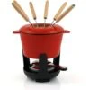 BBQ-Toro Set Per Fonduta In Ghisa Da 13 Pezzi Per 6 Persone 1 L Rosso Smaltato