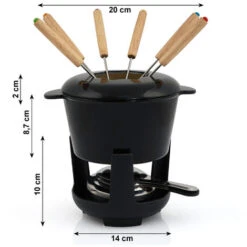 BBQ-Toro Set Per Fonduta In Ghisa Da 13 Pezzi Per 6 Persone 1 L Nero Smaltato -Piccoli Elettrodomestici Negozio 94790016 3