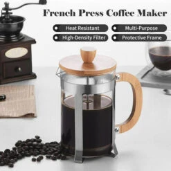 Caffettiera French Press Da 20 Once Con Manico In Legno Filtro Ad Alta Densità Teiera In Vetro Borosilicato Resistente Al Calore Pressa Per Caffè (20 Once) 9 Caffettiera French Press Da 20 Once Con Manico In Legno Filtro Ad Alta Densità Teiera In Vetro Borosilicato Resistente Al Calore Pressa Per Caffè (20 Once) -Piccoli Elettrodomestici Negozio 94914349 5