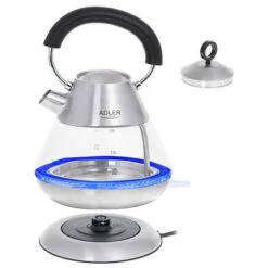 Bollitore Elettrico AD1282 2200W 1,5L In Vetro E Acciaio Colore Bianco Adler Europe -Piccoli Elettrodomestici Negozio 94992479 5