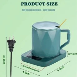 Tazza Da Caffè Sottobicchiere Scaldatazze Per Caffè Tè Cacao Latte Cibo ITutta Candela, Pannello Metallico In Alluminio, Sicuro Affidabile, Verde (4" X 5") -Piccoli Elettrodomestici Negozio 95525920 5