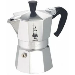 Bialetti Caffettiera Moka Express 18 Tazze, Manico Anti Scottatura, Non Adatta A Induzione, 18 Tazze (800 Ml), Alluminio